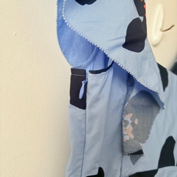 Kate Spade Grand Flora Poplin Midi Dress NWT Blue Heron Size 0 - Picture 9 of 11